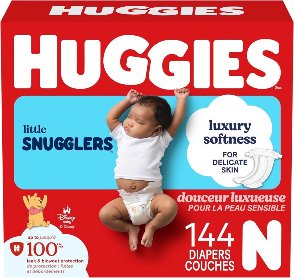 Huggies Little Snugglers newborn diapers, size 0, 144 count