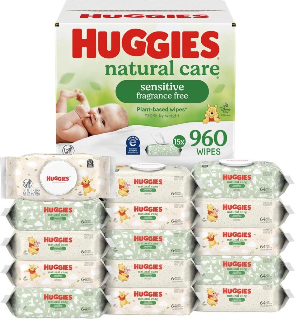 Huggies Natural Care sensitive baby wipes, unscented, 960 count