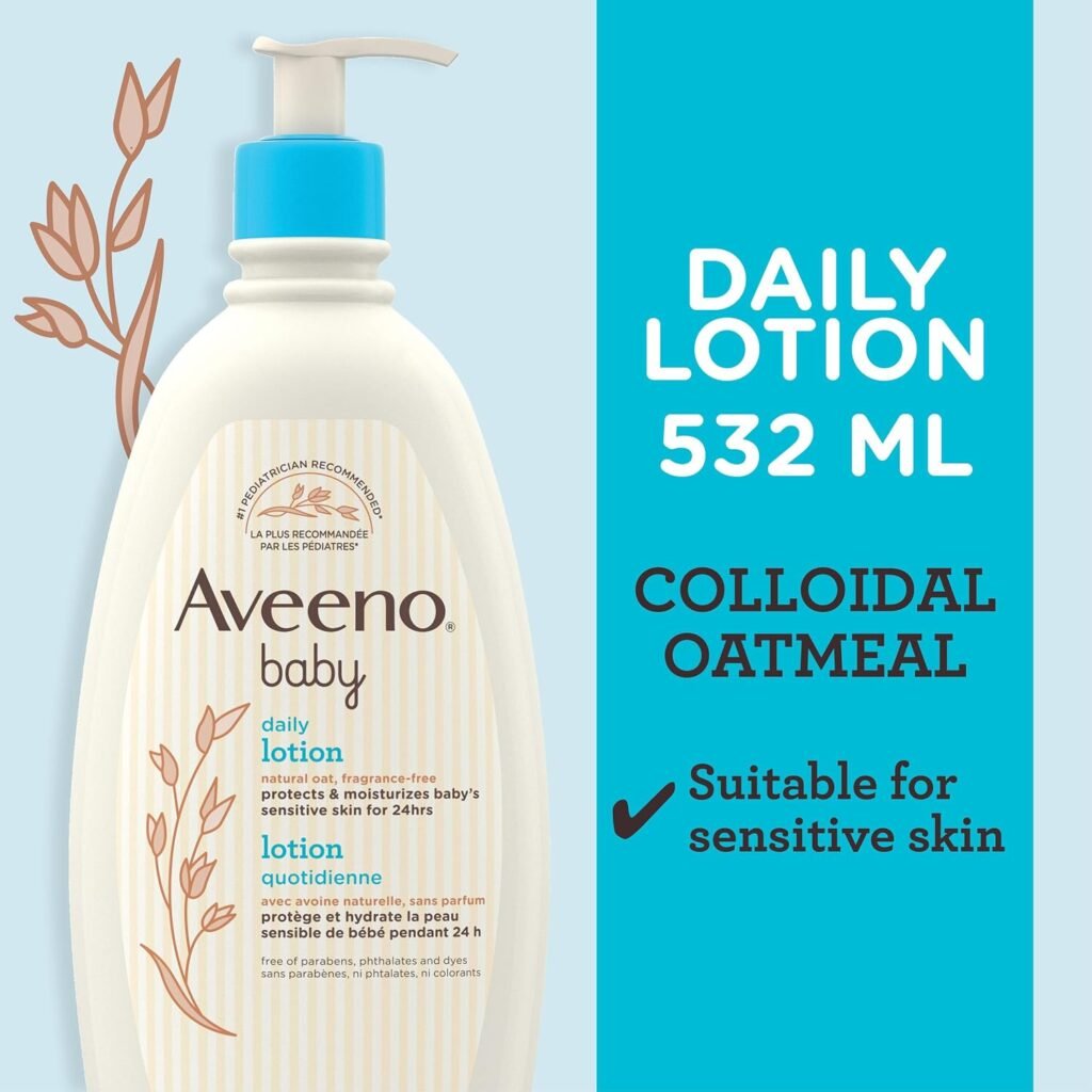 Aveeno Baby Daily Lotion, 532mL, colloidal oatmeal, fragrance-free