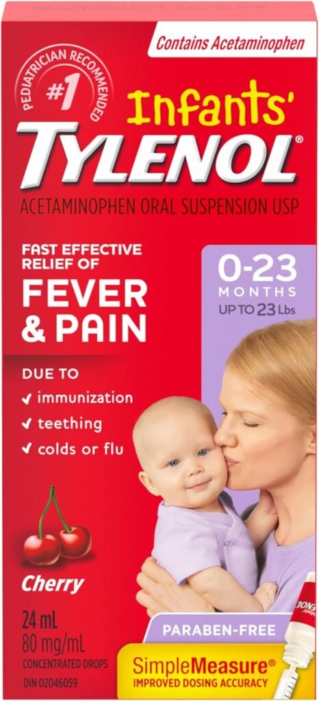 Tylenol Infant fever and pain reliever, cherry, 24mL