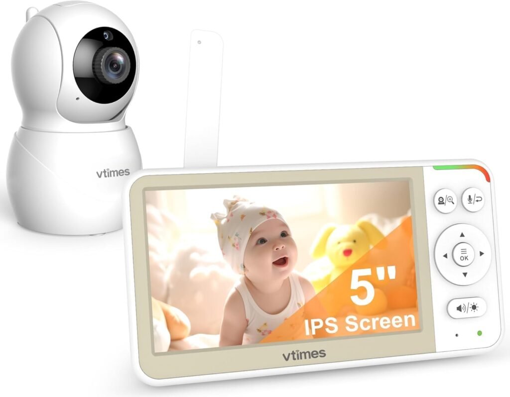 VTimes 5-inch video baby monitor with camera, no WiFi required