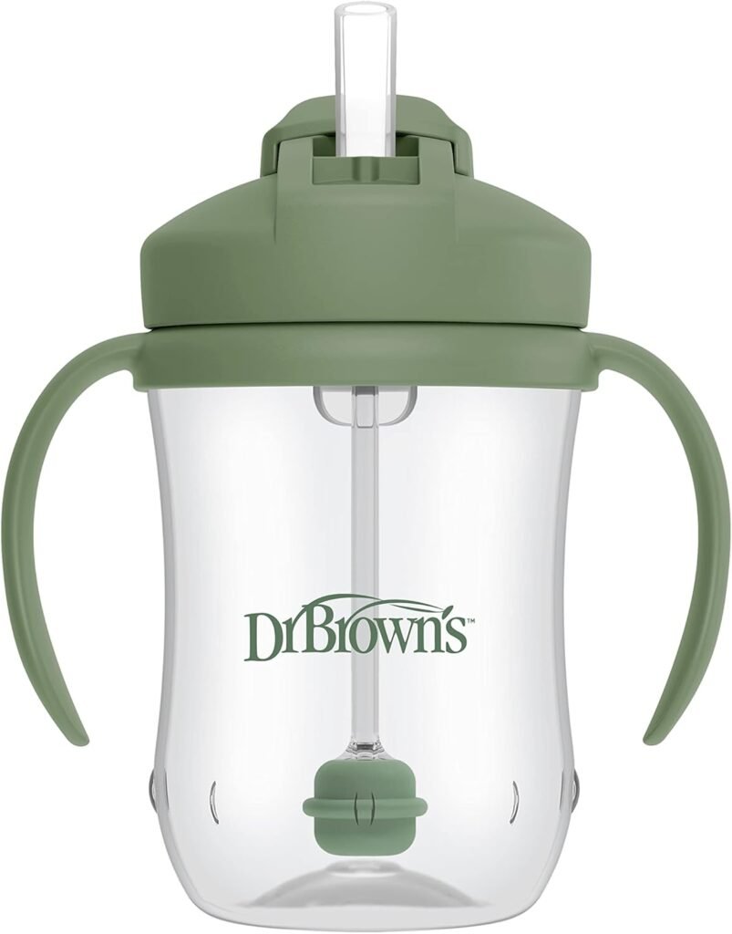 Dr. Brown's Milestones first straw cup, 9oz, olive green