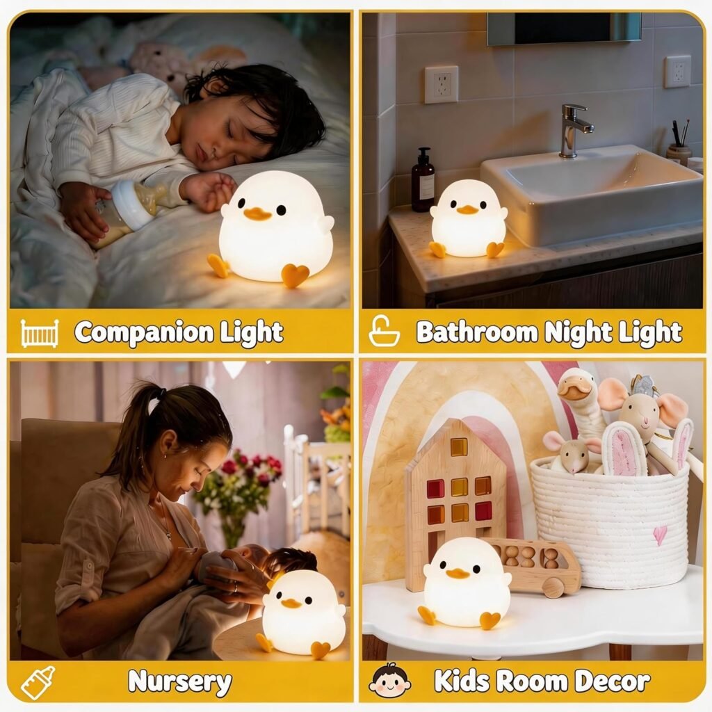 Amaredom DoDo Duck nursery night light, silicone dimmable lamp