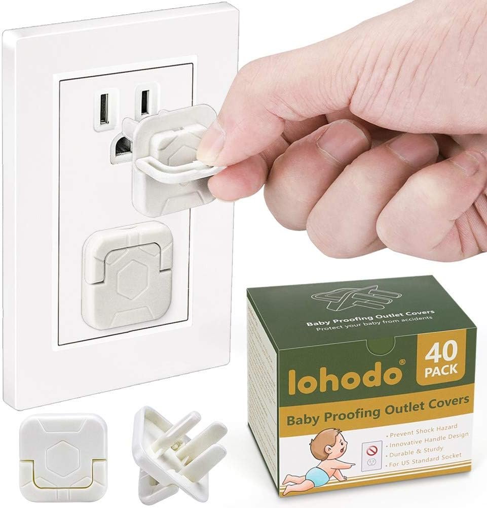 Baby proofing outlet covers, 40-pack, white, 3-prong