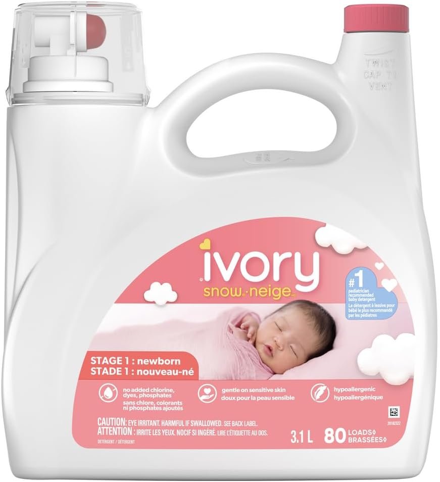 Ivory Snow newborn baby liquid laundry detergent, 3.1L