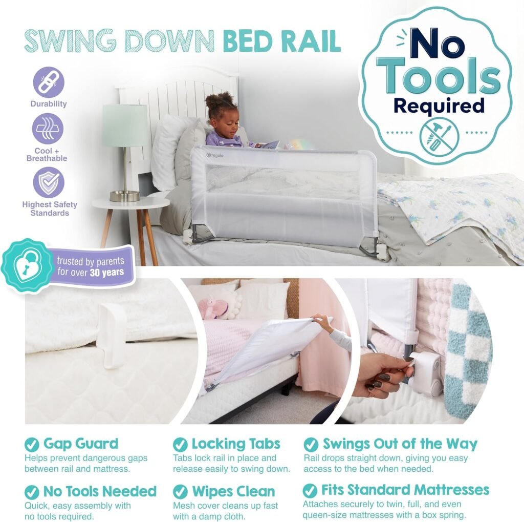 Regalo Swing Down bedrail, white