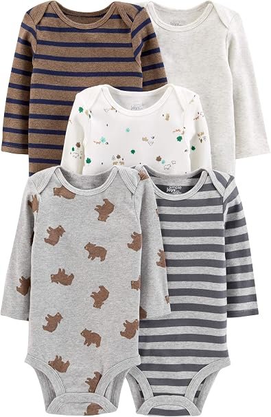 Simple Joys by Carter's long-sleeve bodysuits, 5-pack