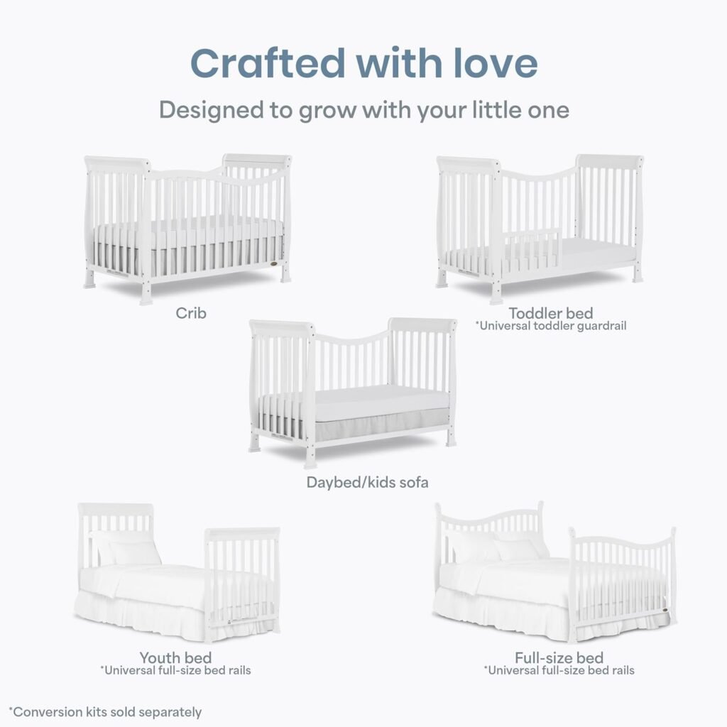 Dream On Me Violet 7-in-1 convertible crib, white