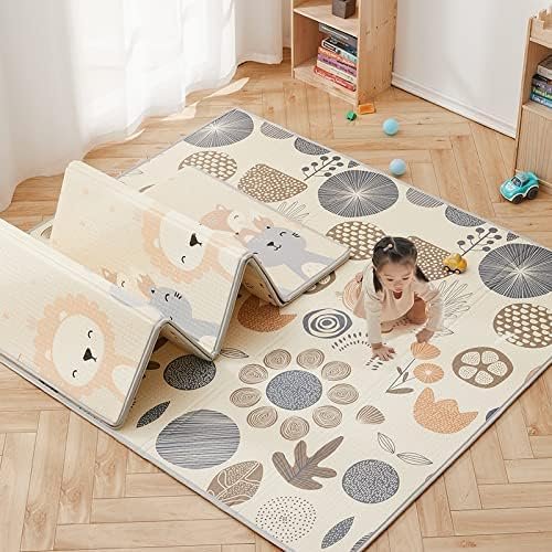 mloong foldable reversible baby play mat, star print