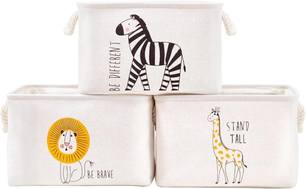 DECOMOMO storage baskets, 3-pack, animal safari, 25.5L