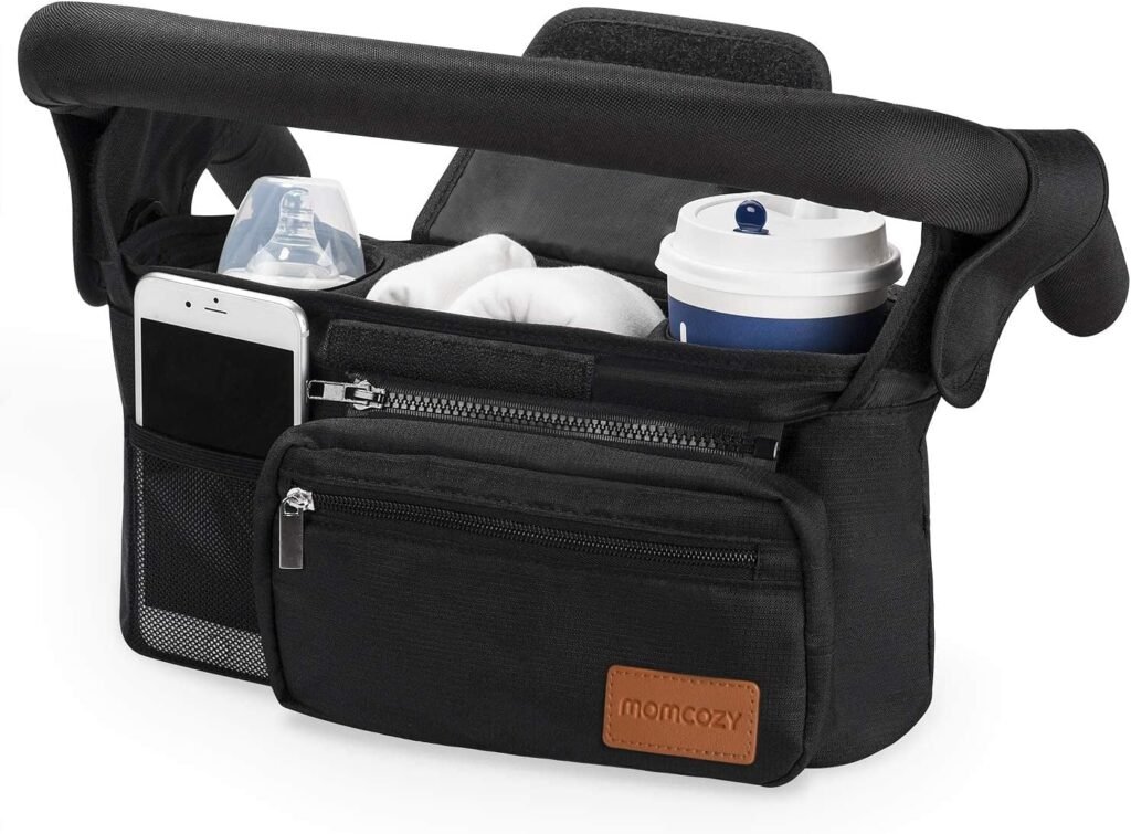 Momcozy universal stroller organizer with insulated cup holder