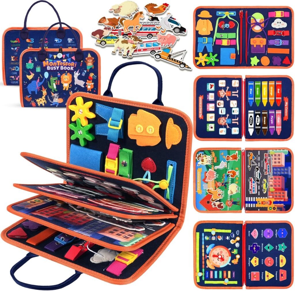 ZOOI Montessori busy board for toddlers, sensory activity board
