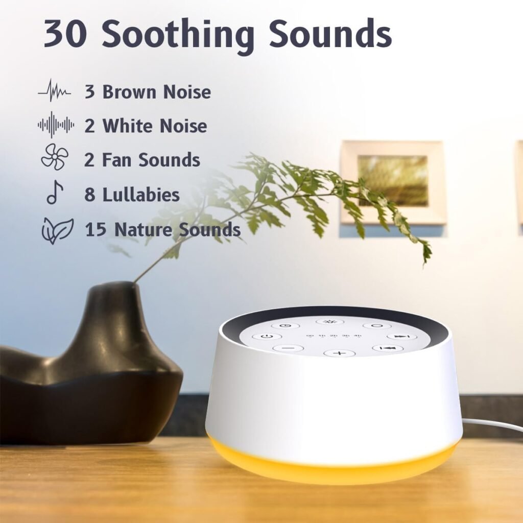 BrownNoise sound machine with night light, sleep machine for baby and kids